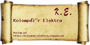 Kolompár Elektra névjegykártya